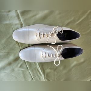 Bruno Magli Mens Leather Dress Oxford Shoes Size 7.5M Cap Toe Black Lace Vibram